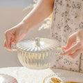 Drop Shipping Pearl Ceramic Soup Bowl Household Large Instant Noodle Bowl with Lid Student Dormitory Single Binaural Large Bowl