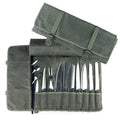 Professional Heavy Duty Large Space Storage Kitchen Knife Pouch Bag Double Tiers Made Straw Plant Fiber Travel Multipurpose Use
