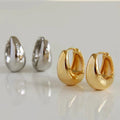 2025 New Design Fashion Huggie Earring Stainless Steel 18k PVD Gold Plated Teardrop Vintage Hollow Earrings for Women Jewelry