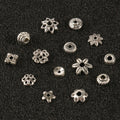 Tibetan Antique Silver Multi-color Metal End Rondelles Loose Spacer Beads for Jewelry Making DIY Charms