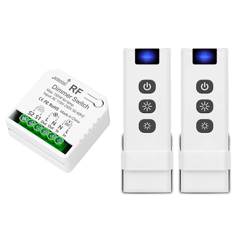 Wireless LED & Halogen Dimmer Light Switch AC110V 220V Remote Controls up to 150W No Wifi Required
