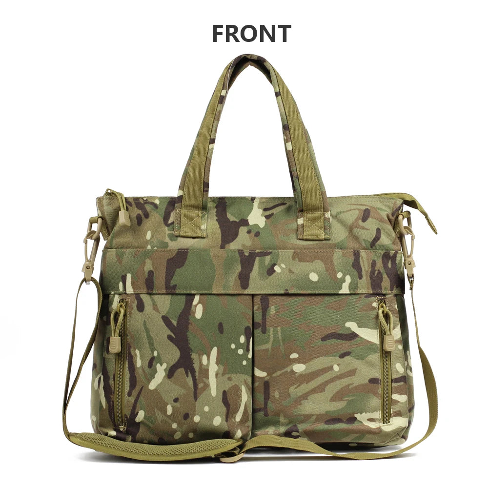 Single Shoulder Crossbody Briefcase for Men Outdoor Tactical Camouflage Laptop Bag Zipper for Commuting Business Trip CS