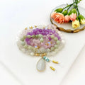 MN43501 Mala Necklace With Moonstone Selenite Amazonite Kunzite 108 Mala Prayer Beads Spiritual Yoga Gift