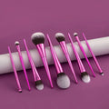 Low Price Wholesale 9Pcs Pink Soft Hair Glitter Electroplating Handle Face Fan Brush Makeup Brush Set