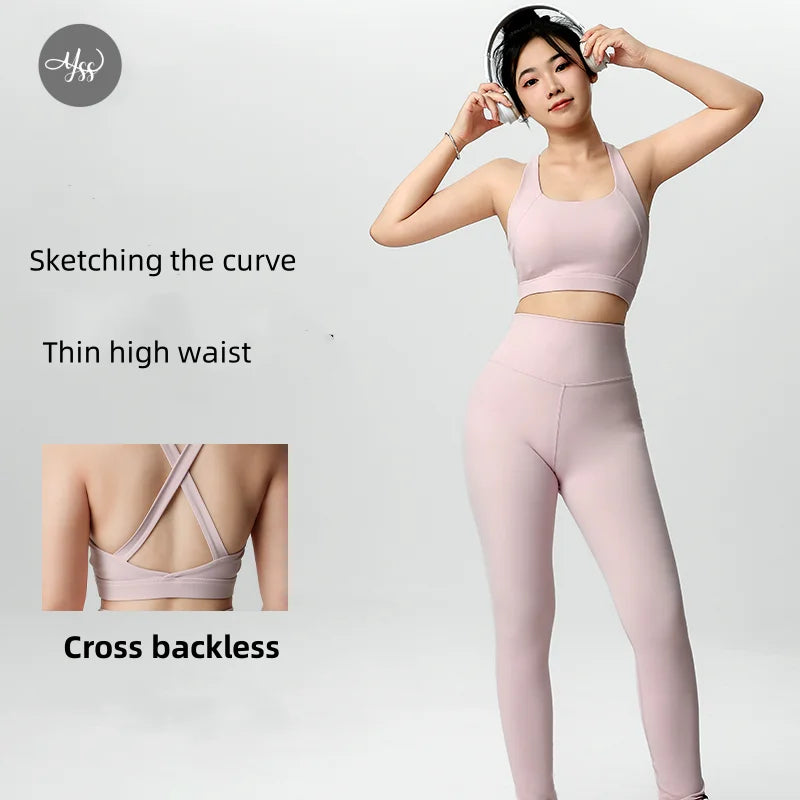 Hot Sale 2 Piece Yoga Set for Women Breathable Sport Top Gym Workout High Waist Legging Pant Fitness Yoga Sets