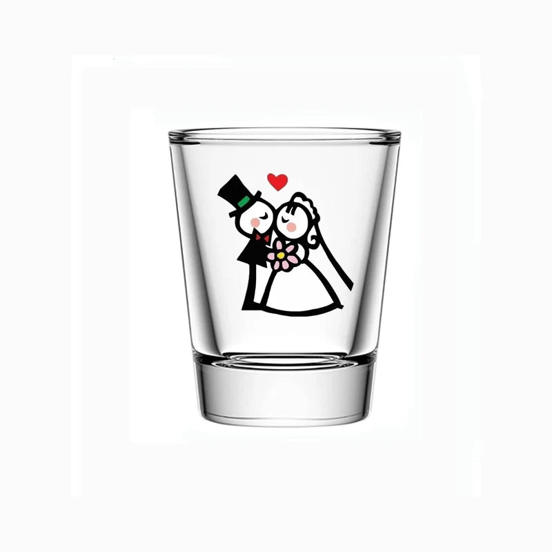 1.75oz/50ml Engraved Wedding Party Shot Glasses