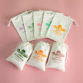 10*15cm Soft Muslin Drawstring Dust Bag White Organic Cotton Screen Printed Shopping Pouch Canvas for Jewelry Ornaments Storage