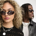 LBAshades 40012 New Frameless Sun Glasses Square Fashion Metal Hollow Futuristic Y2k Sunglasses