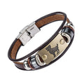 Couple Jewelry Zinc Alloy Magnetic Clasp Vintage Constelation Leather Bracelet