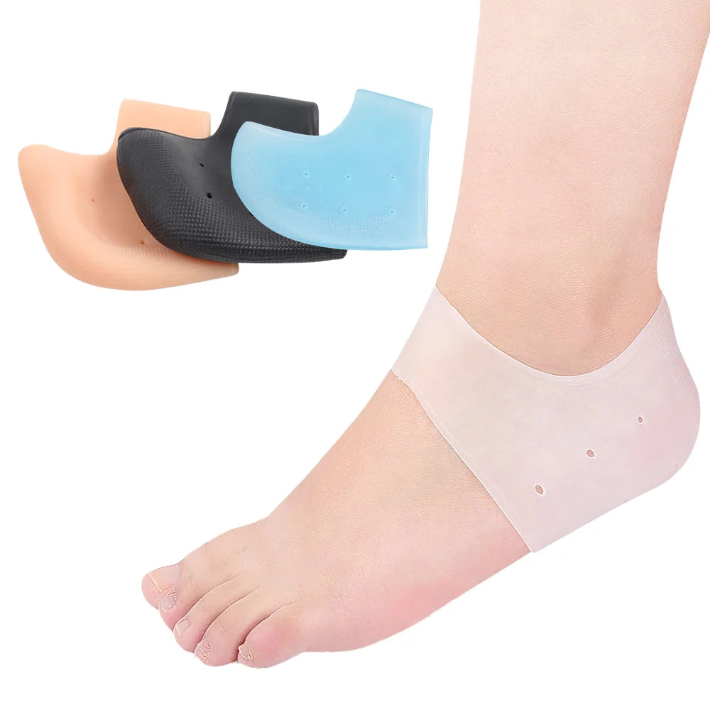Breathable Silicone Rubber Shoes Protective Cushions Thin Insole Gel Socks for Men Women Sports Comfort Insoles Relieve Heel