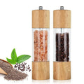 8Inch Pepper Mill with Acacia Wood Salt Pepper Grinder Refillable with Adjustable Coarseness Pepper Grinder