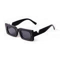 ADE WU STY3965K Fashion Rectangle Small Frame Sun Glasses Women Men Trend Rivet Design Metal V Letter Hinge Shades Eyewear UV400