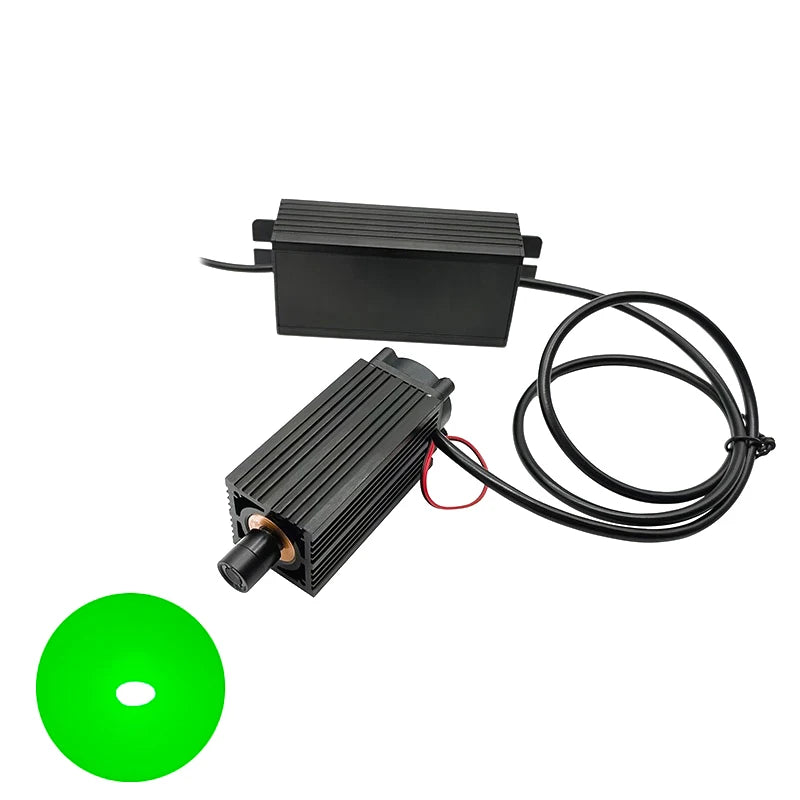 High Brightness Compact Adjustable Focusing 520nm 500/1000/1400mw Green Dot Laser Diode Module With Adapter Supply Industrial