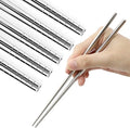 Premium Reusable Metal Stainless Steel Chopsticks Dishwasher Safe Lightweight Chopsticks