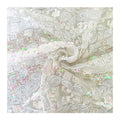Wholesale White Rosette Fancy 3d Flower Bridal Lace Fabric Embroidery Sequin Fabrics for Clothing Material Scalloped Edge