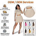 Custom Logo Short Sleeve Crop 2 Piece Suit Polo Knitted Sweater Summer Top and Pleated Skirt Pullover Women's Knit Two Piece Set