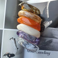 Exaggerated Geometric Square Chunky Acrylic Bracelets Bangles High Grade Blooming Marble Pattern Translucent Amber Resin Bangles