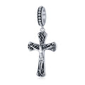 Factory 925 Sterling Silver Jesus Cross Beads Charms Fit Bracelet Necklace Pendant Religious Style Jewelry SCC1407