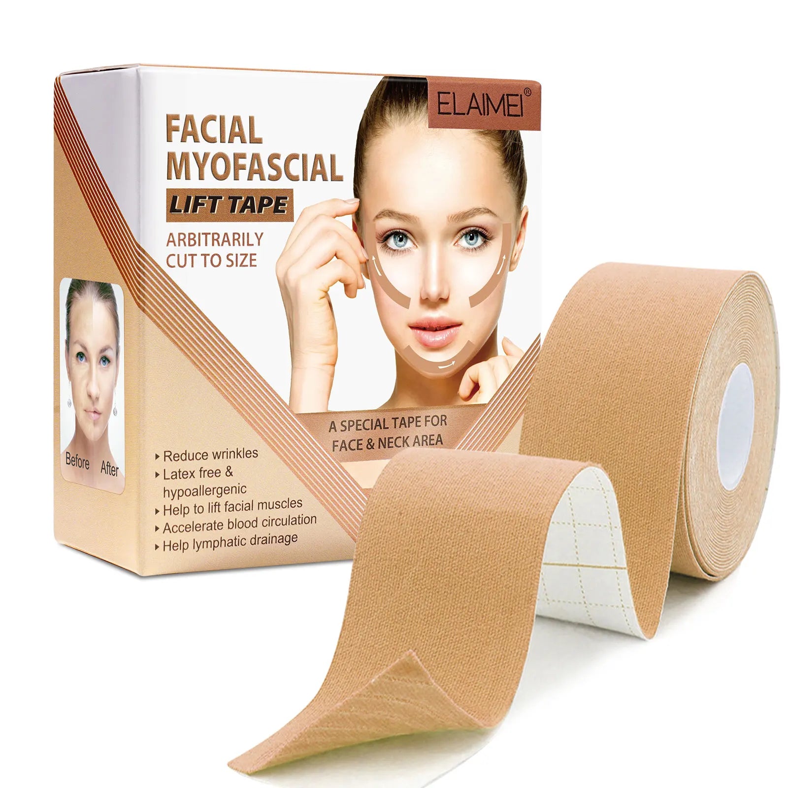 ELAIMEI Wholesale Anti Wrinkle Remover Myofascial Kinesiology Instant Face Beauty Facial Lift Tape