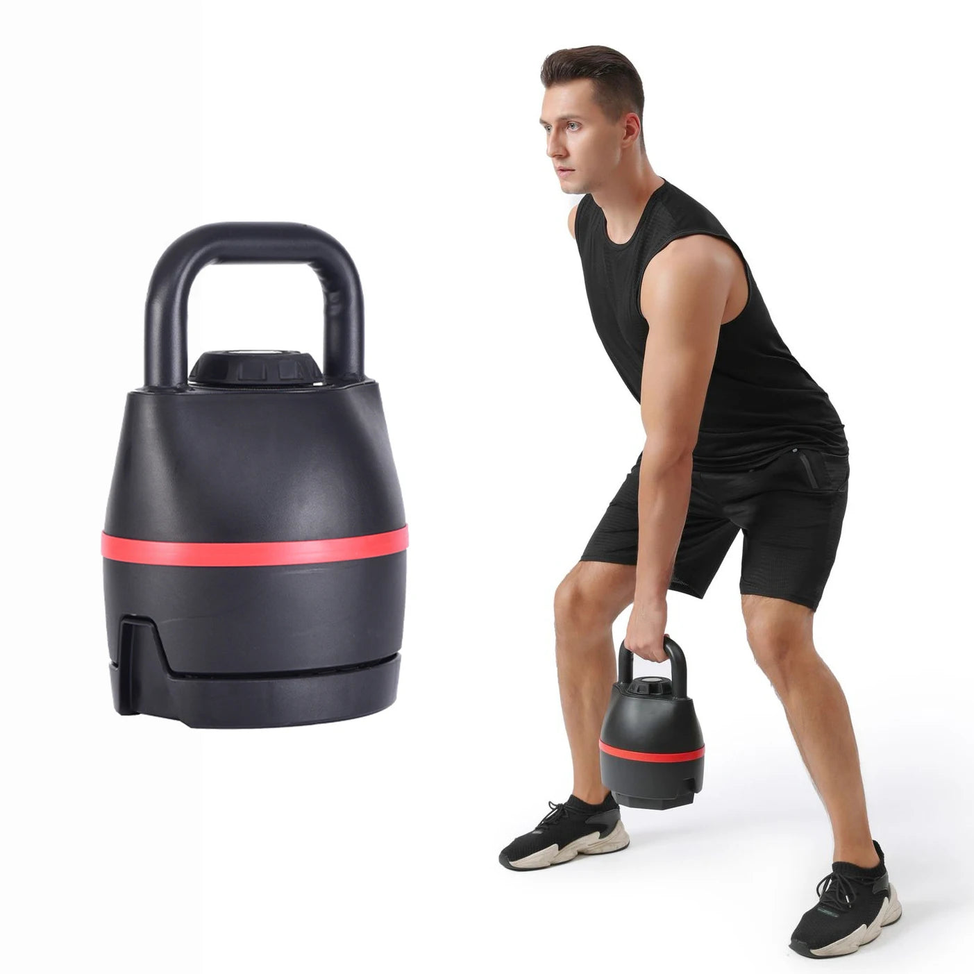 New Gym Fitness Adjustable Kettlebell 6 Weight Levels 40 Lbs 18 Kgs Quickly Free Weights Kettle Bell