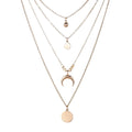 Vintage Star Moon Multi Layer Long Pendant Choker Necklaces for Women Gold Color Chain Geometric Jewelry