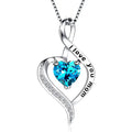 CAOSHI Elegant Sea Blue Love Pendant Necklace for Women Creative Letter "I love You Mom" Mother's Day Gift Necklaces Jewelry