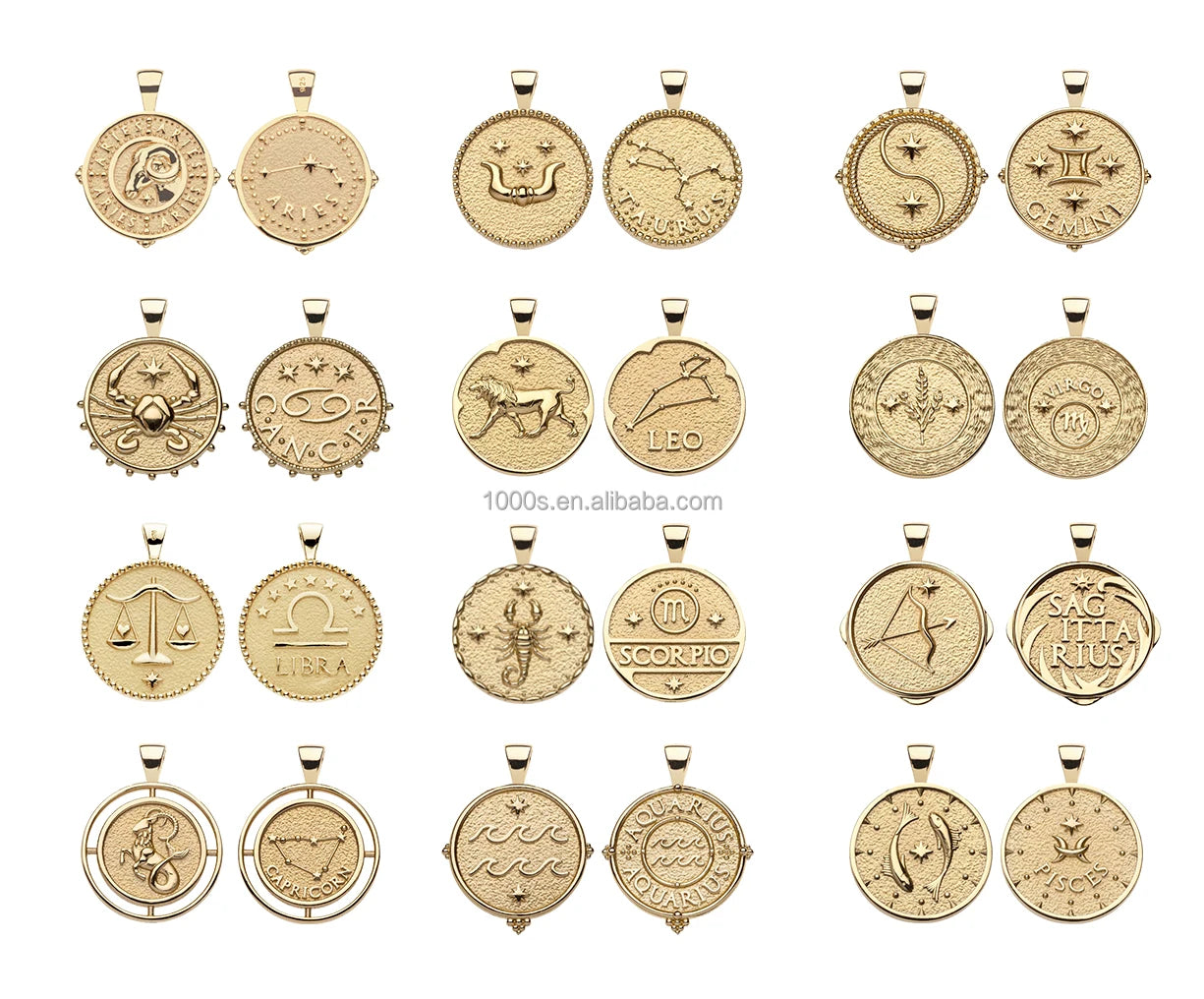 14K Solid Gold Link Chain Trendy Round Pendant Necklace-Customizable Engagement Anniversary & Party Wedding Gift-Wholesale