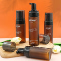 Skincare Packaging Black Amber Plastic Foam Pump Bottle 100ml-200ml Lotion Face Wash Soap Dispenser Pump Foam Bottle