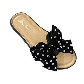 Summer Women's Girls Fashion Bowknot Flat Anti-Slip Light Weight Fashion Trend Slides Sandals