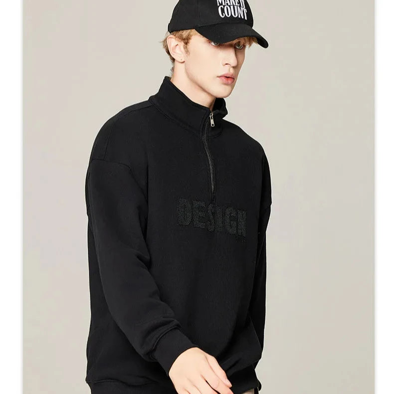 Wholesale Custom Hoodie Printing Half Zip Sweatshirts Golf Mens Fleece Shirt 1/4 Quarter Zip With Stand-up Collar Golf Pullover