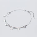 Simple Personality Double-layer Geometry Circle 925 Sterling Silver Chain Anklets Jewelry Wholesale