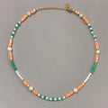 Stainless Steel Beaded Necklace 18k Gold Plated Beaded Necklace Boho Style