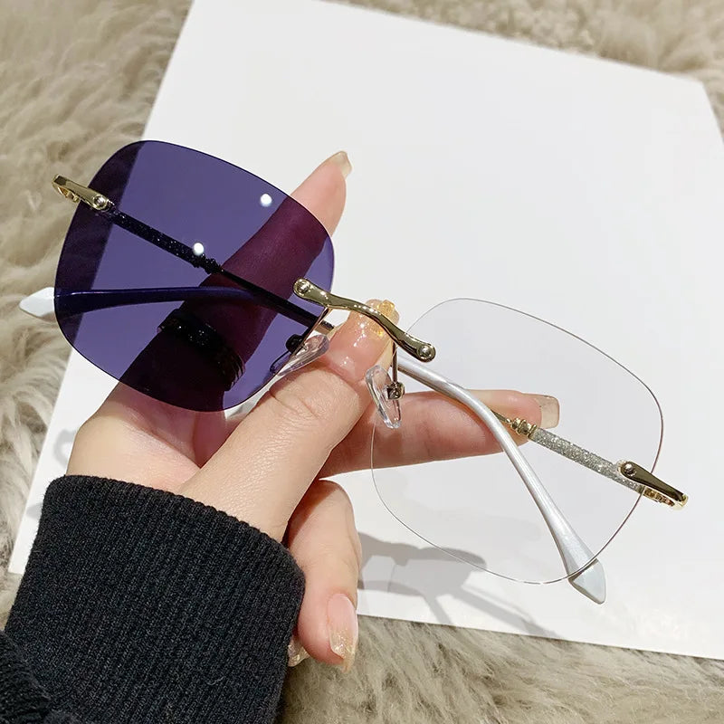 Trendy Luxury Metal Frames Spectacle Glasses Anti Blue Light Optical Frame Women Eyeglasses 2024 Wholesale