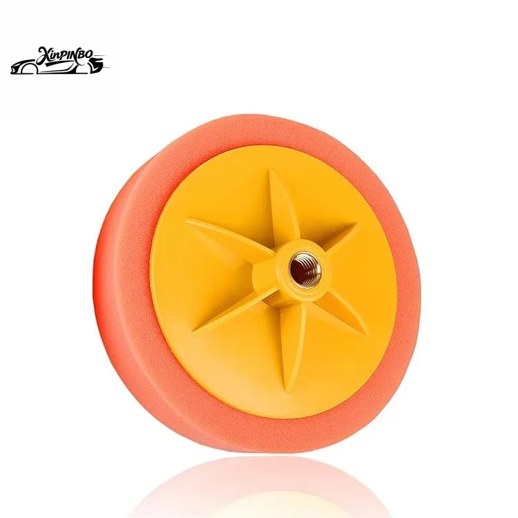 6 Inch Polishing Wheel Orange Wheel Shape Foam Pad Automotive Detail Polishing With Backboard Sponge Polishing Pad