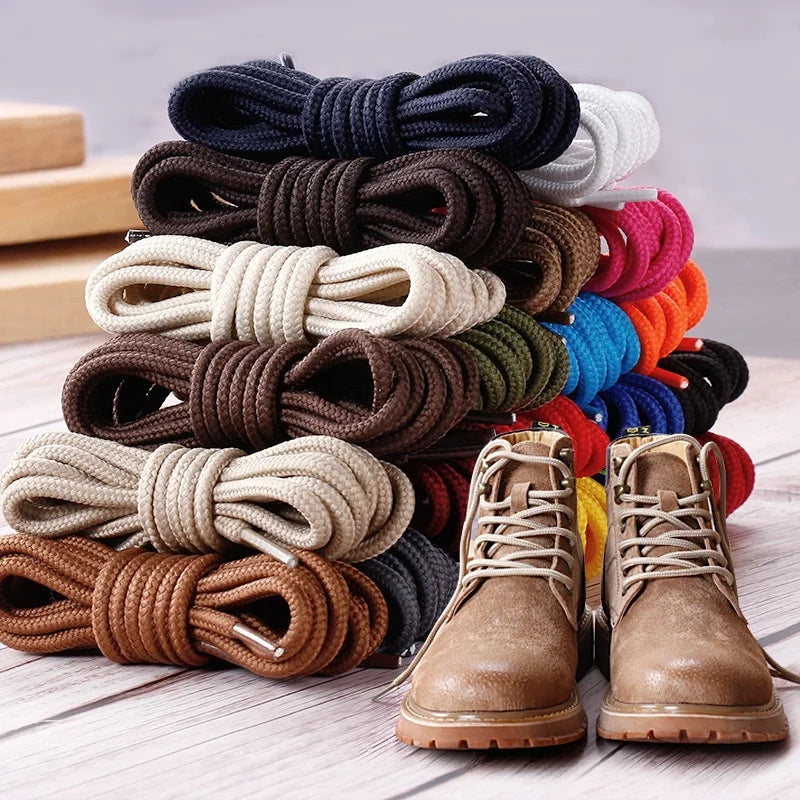 Wholesale 4mm Round High Tenacity Printed Polyester Webbing Shoelace for Martin Boots Leather Shoes Casual Sneakers