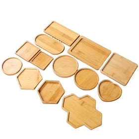 Salt Pot Cellar Bamboo Tray square Rectangle Small Mini Oval Wood Tray coaster Bamboo Tray for Craft