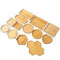 Oval Round square Rectangular Hexagon Decorative Wooden Tray Oval Bamboo Tray coaster Small Mini Bamboo Tray