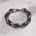 Personalized Stainless Steel Chain Mens Gift Bracelet Homme Men's Jewelry Heavy Polished Linked Chain Biker Bracelet
