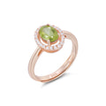 YBO Wholesale Trendy 925 Silver Natural Gemstone Resizable Rings Bulk Rose Gold Plated Amethyst Peridot Oval Cut Jewelry