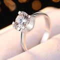INS Trendy Women Wedding White Gold Plated 925 Sterling Silver 0.5ct/1ct/2ct Moissanite Engagement Rings Jewelry Women