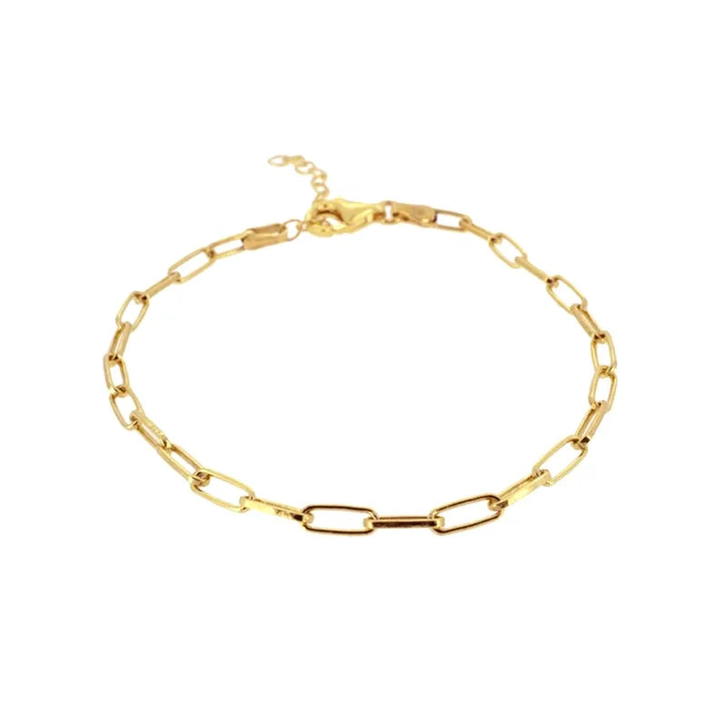 Rainbowking S925 Sterling Silver Bracelet Ins Wind Paper Clip Bracelet Hot Fashion Simple Creative Models Female Bracelet