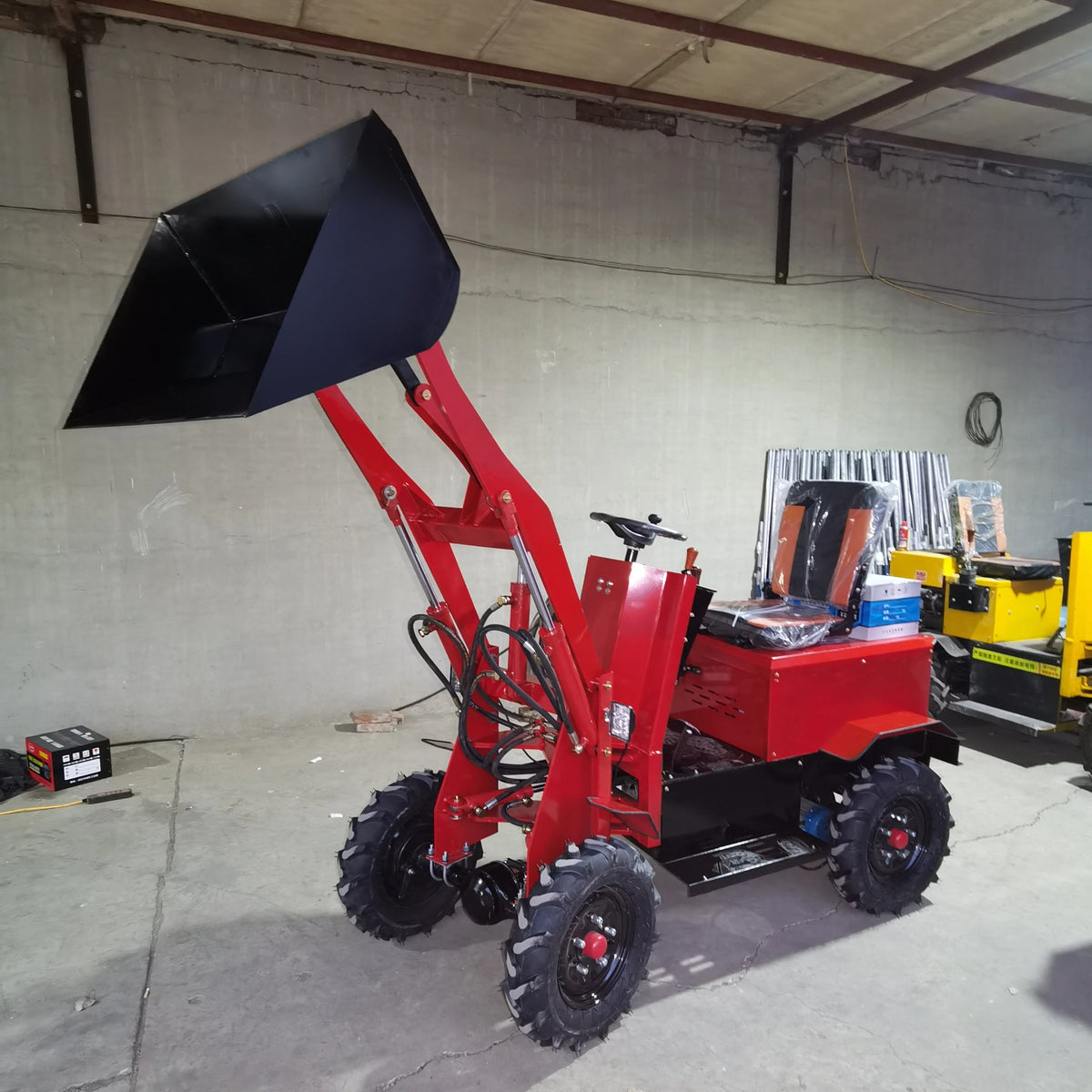Hot Sale Battery Power Electric Small Mini Garden Farm Use Wheel Front Loader 800kgs 600KGS for Canada USA MegaBDM