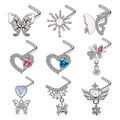 Gaby Gold Plated Stainless Steel Surgical Steel Nose Ring Silver Pink Clicker Septum Piercing Jewelry Cute Bulk Dangle for Gift