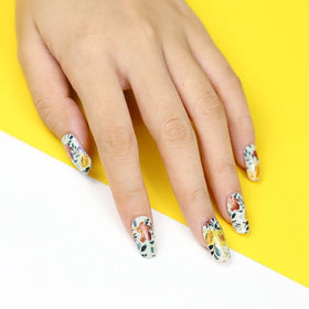 Huizi Shanghai Hot Sale Japanese Square Heart UV Semi Gel Nail Polish Wraps Non-toxic Eco-friendly Removable Strips
