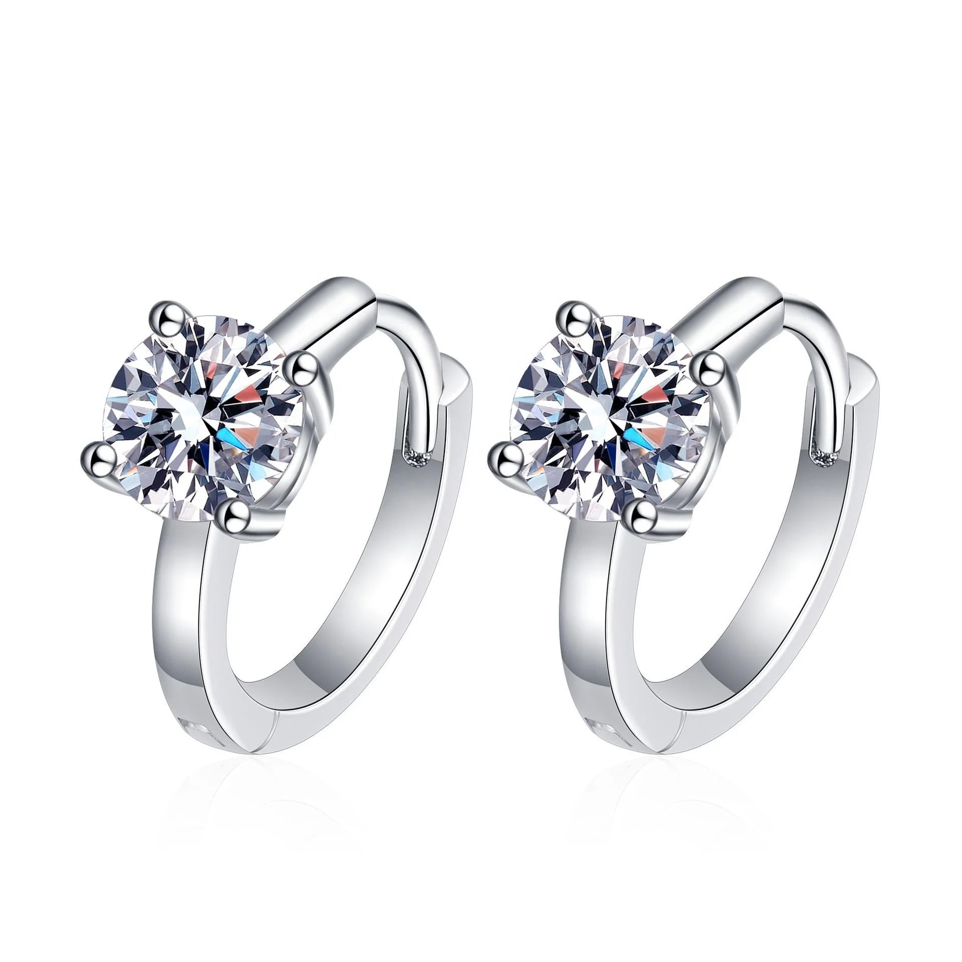 Exquisite GRA Moissanite Jewelry 925 Sterling Silver Moissanite Hoop Earrings Huggies Earring Women Jewelry