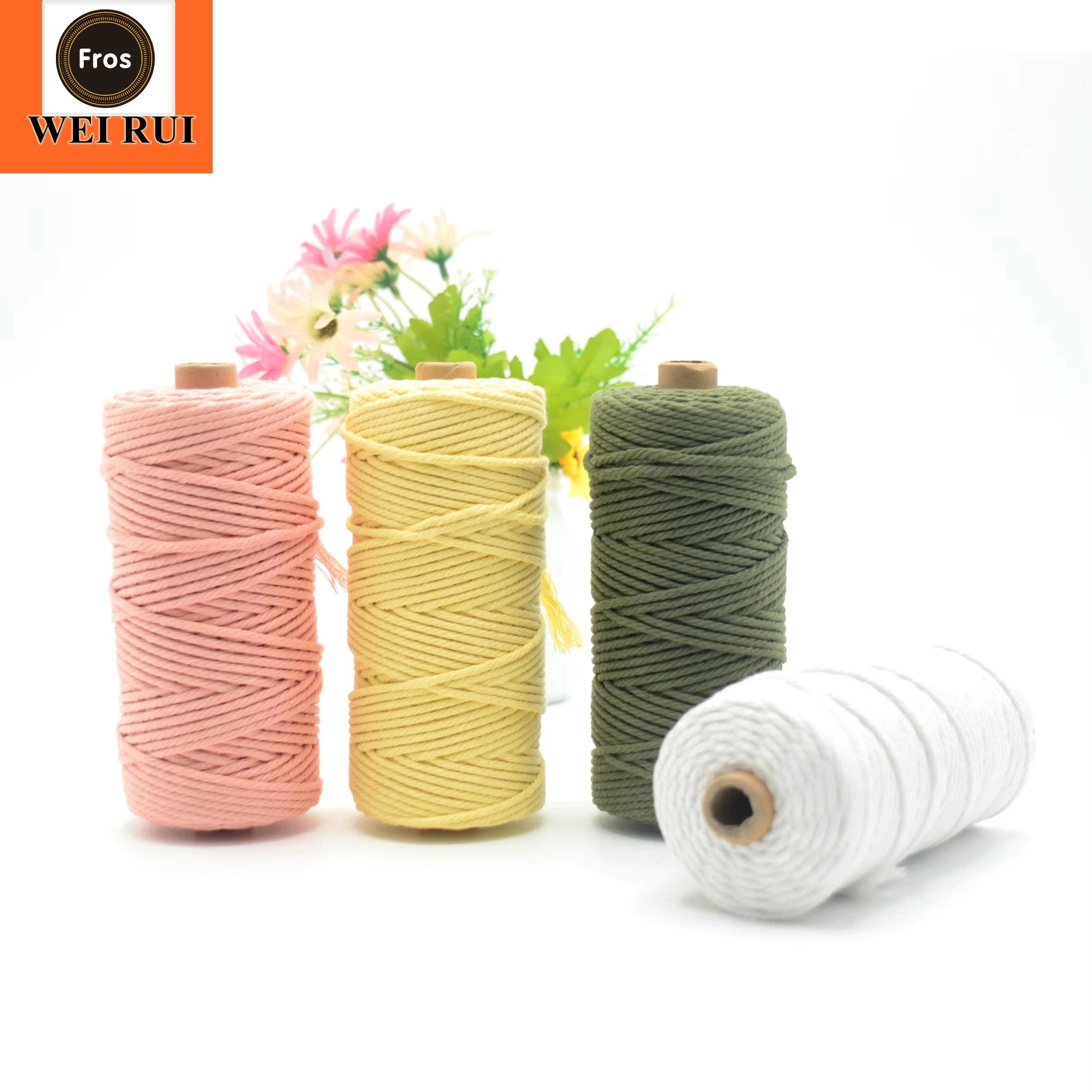 OEM 3MM Cotton Rope Macrame Cord Cotton Rope 4mm BASKET Twisted Natural Cotton Rope for Macrame
