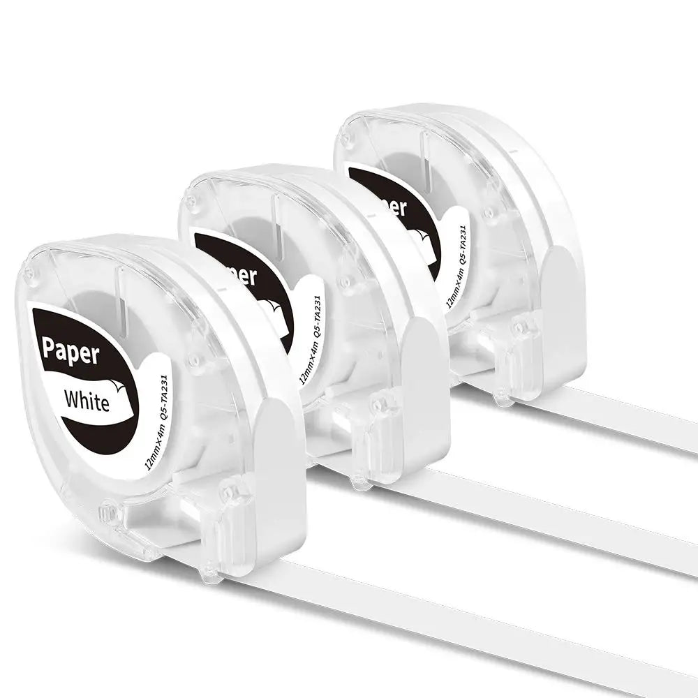 Phomemo P12/ P12PRO Thermal Tapes Label Printer Sticker 12mm Black on White Paper Compatible With DYMO Letratag