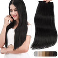 REECHO Thick Long Straight 3PCS Set Clip in Hair Extensions Women Girls (24 Inch Pack 3 Natural Black Straight Remy Hair)