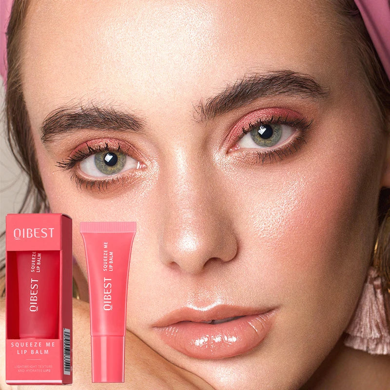 Lip Treatment Cosmetics Glow Moisturizing Squeeze Lip Tint Balm Stain for a Sheer of Color Waterproof Long Lasting Lipstick