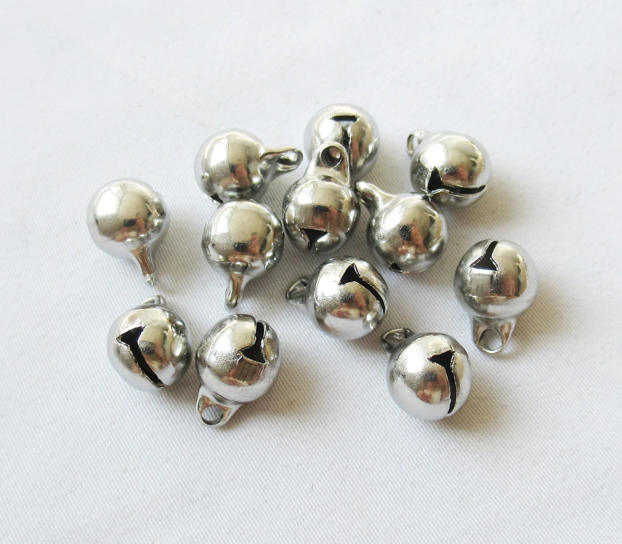 Stainless Steel Jingle Bells 8mm End Charms